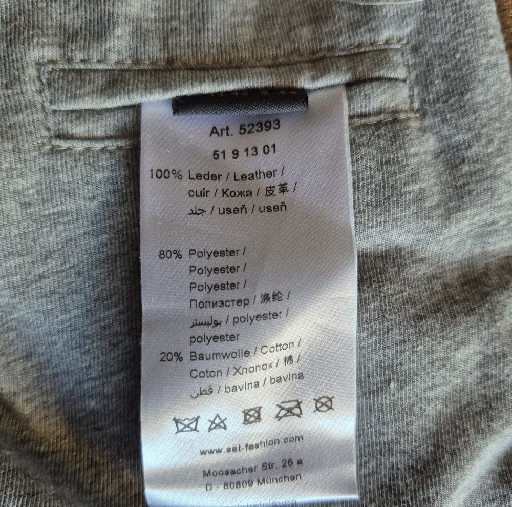 SET Urban Deluxe Suede Moto Jacket Camel Tan Leather Biker Coat US 8 - Picture 7 of 12